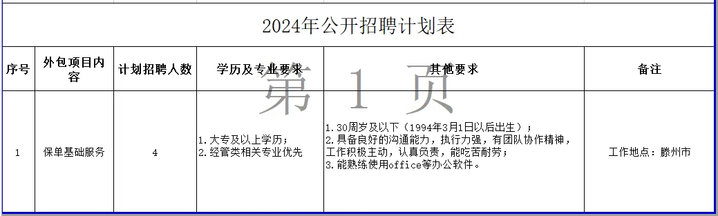 山东龙兴人力资源服务有限公司2024年公开招聘外包人员简章